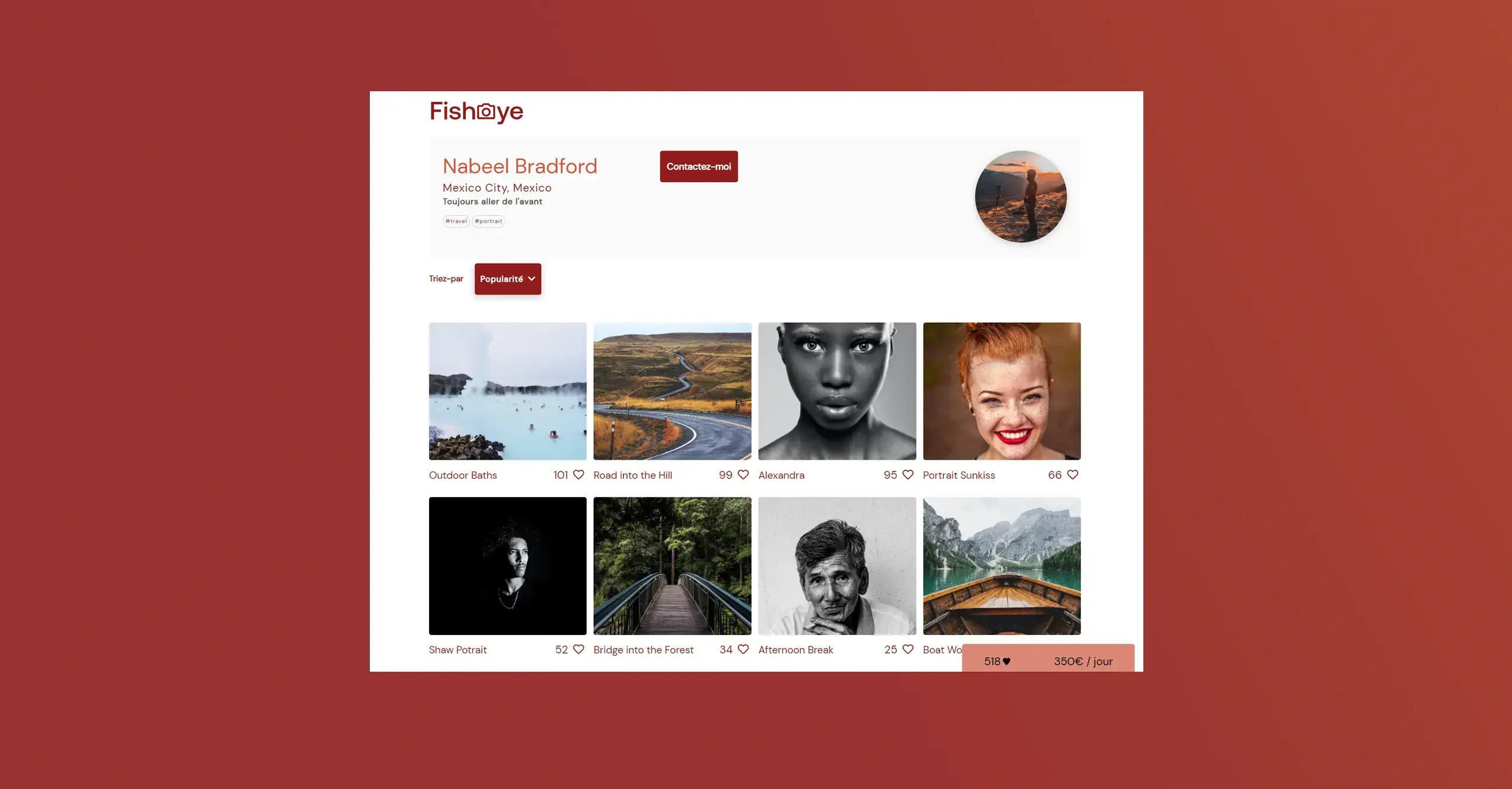 Page du photographe individuel Fisheye - diapositive 2 de 5