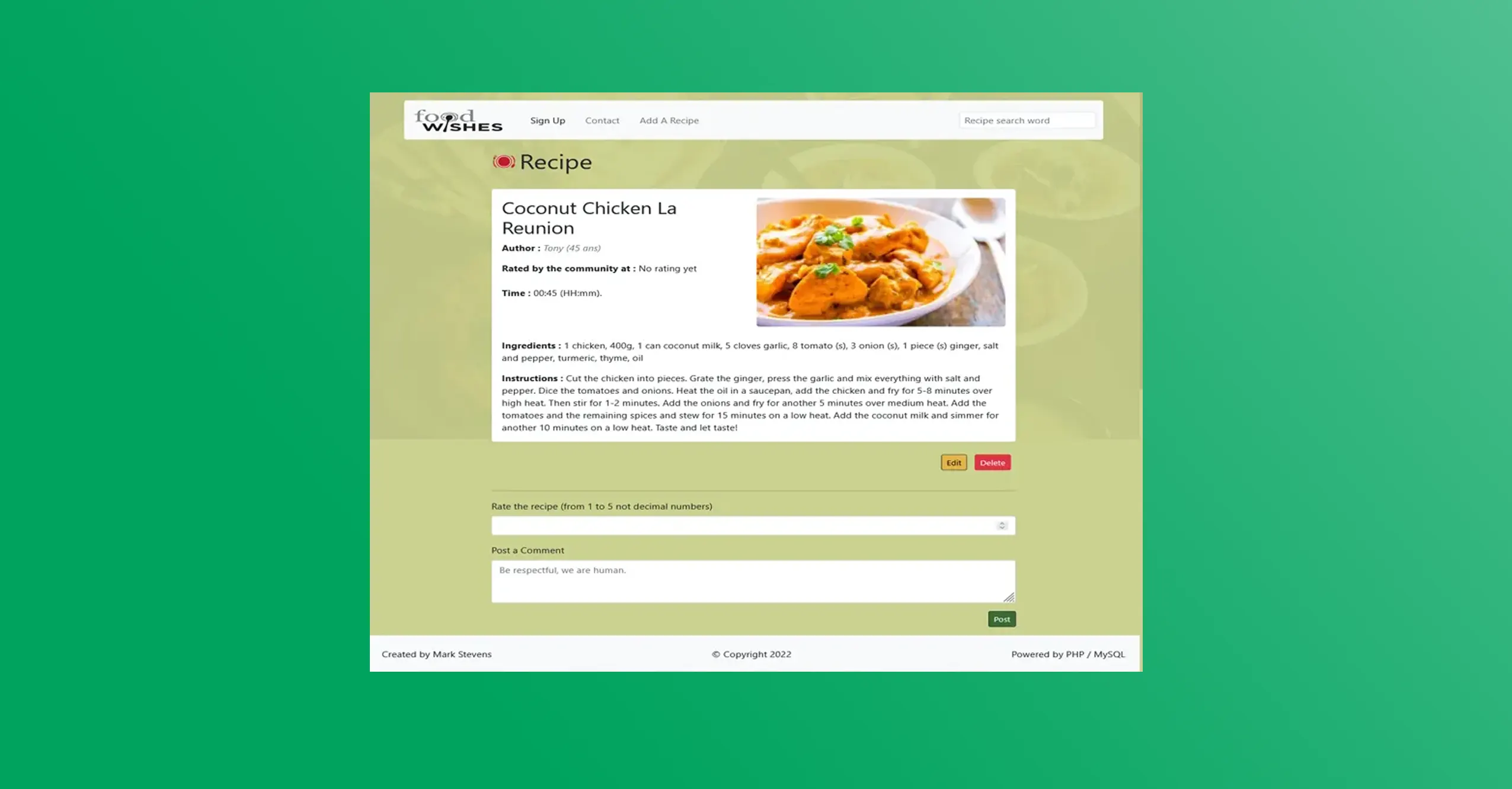 Recette et ajout d'un commentaire - diapositive 4 of 8