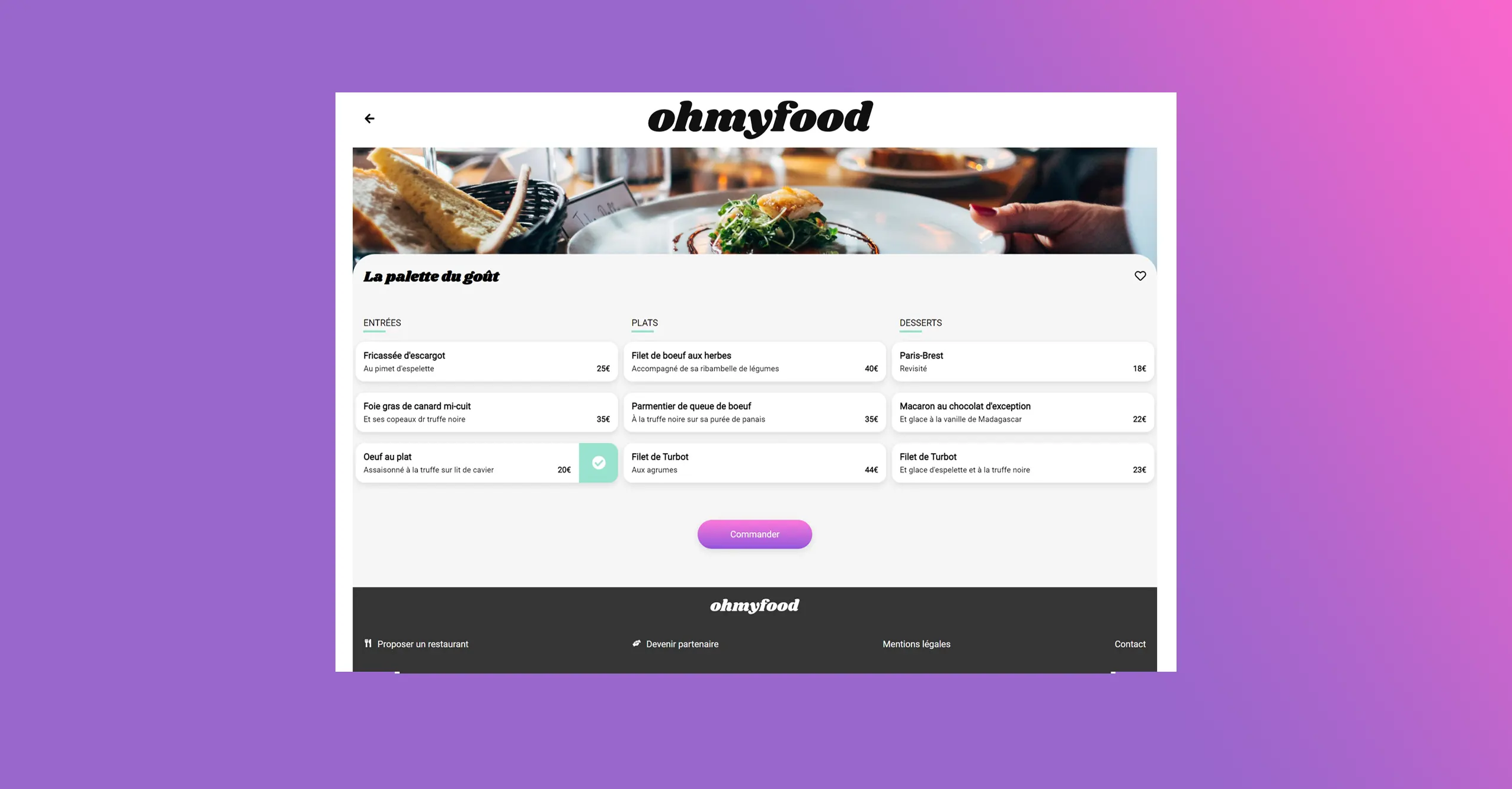 Ohmyfood Menu 1 - diapositive 2 de 6