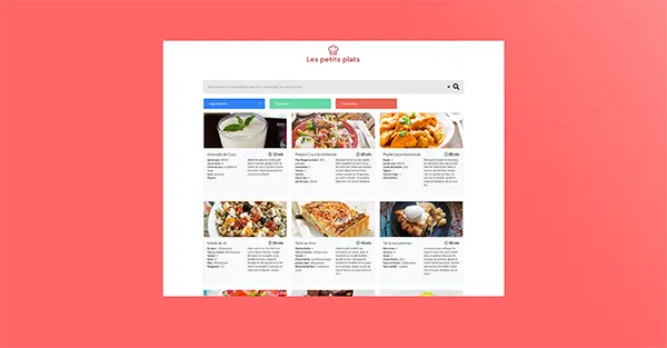 Page complète du site web de Les Petits Plats