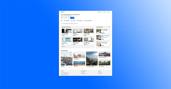 Page complète du site web de Reservia