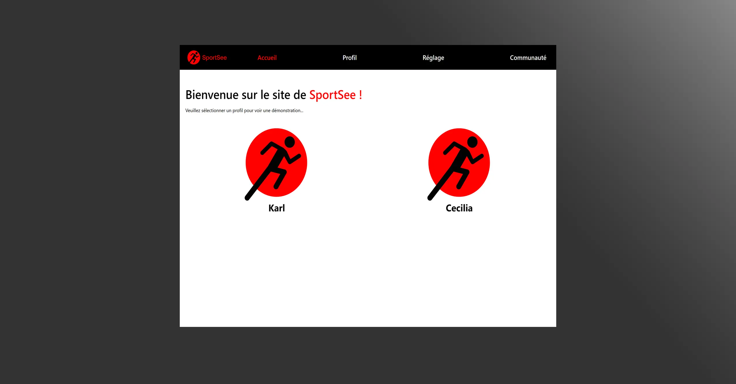 Page Sélectionner un utilisateur - diapositive 1 de 4