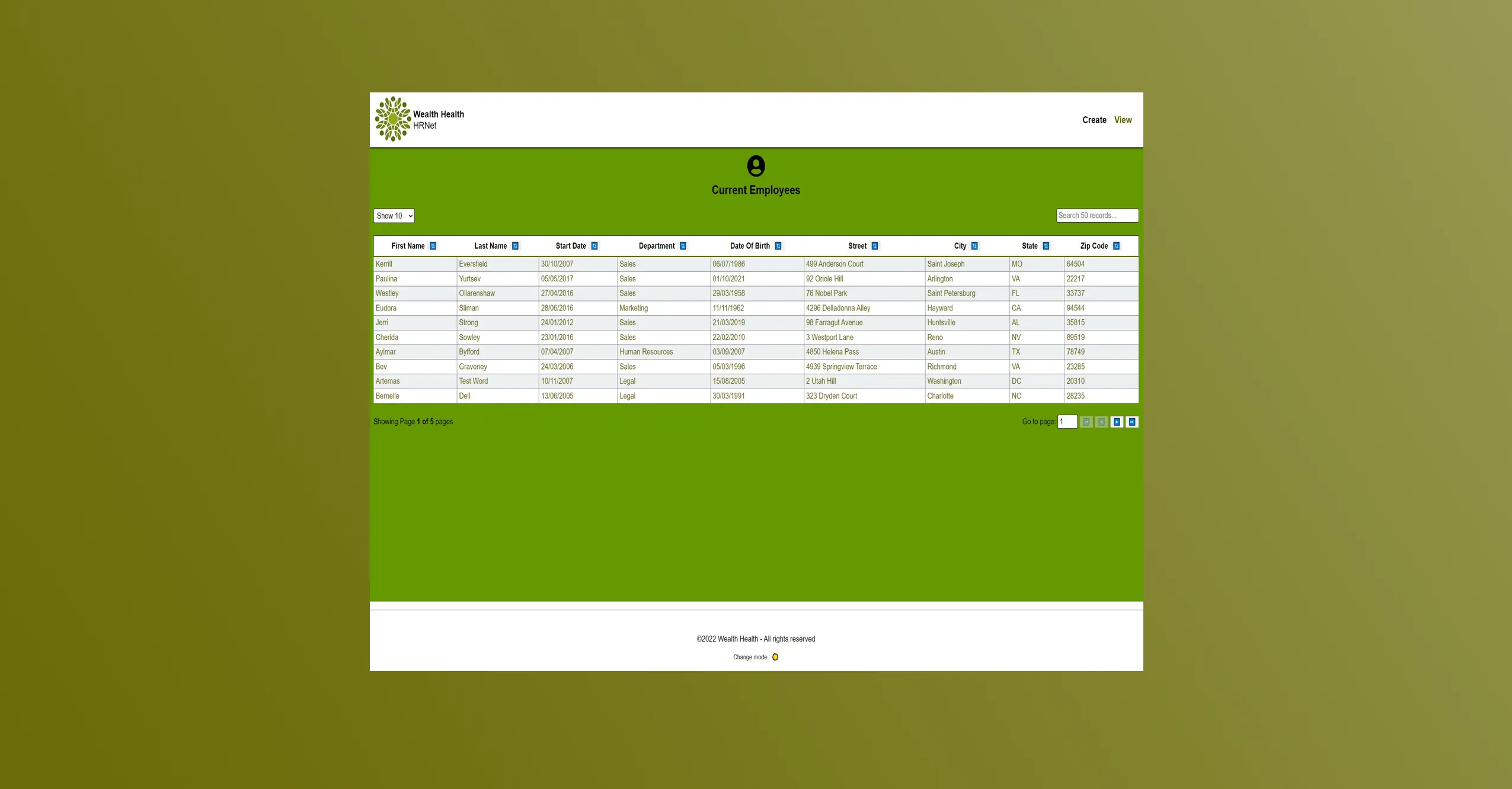Page des employés actuels - diapositive 3 de 6